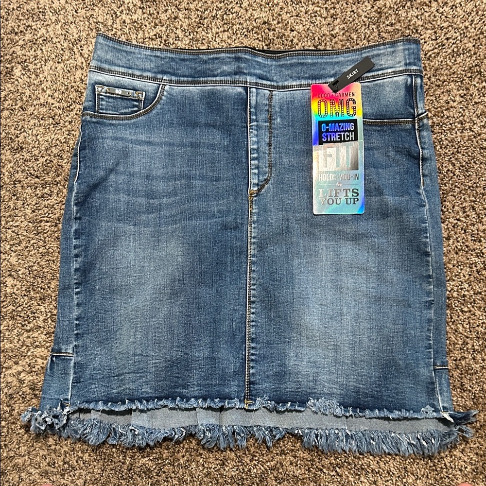 NWT Coco + Carmen Blue Denim Midi Skirt